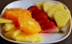 apts denver: plate of fruit