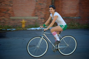 apts denver: bicycle girl